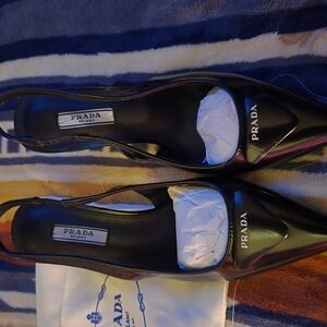 Prada Black Women's Slingback Shoes PERFECT FOR SPRING LADIES